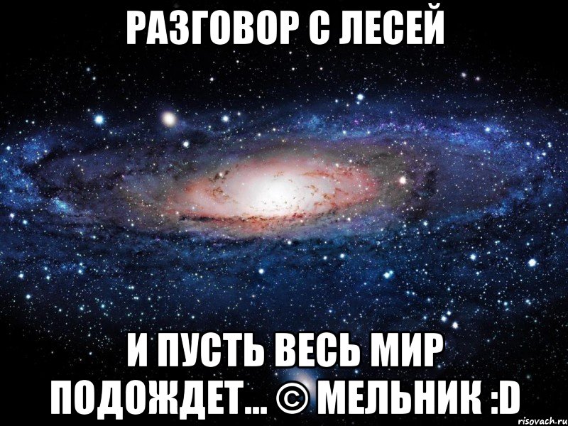 разговор с лесей и пусть весь мир подождет... © мельник :d, Мем Вселенная