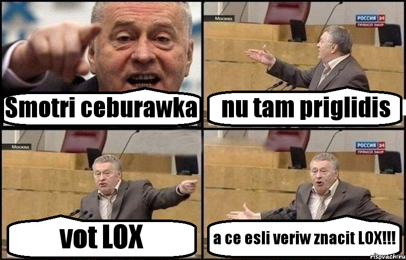 Smotri ceburawka nu tam priglidis vot LOX a ce esli veriw znacit LOX!!!, Комикс Жириновский