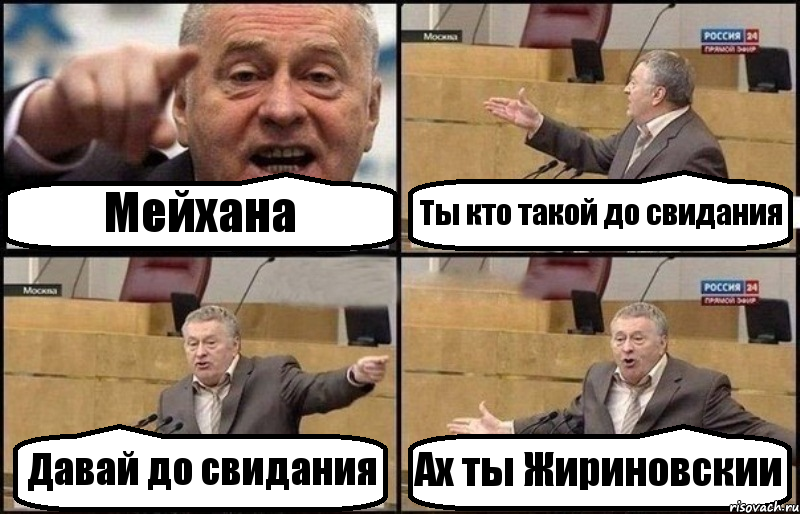 Мейхана Ты кто такой до свидания Давай до свидания Ах ты Жириновскии, Комикс Жириновский