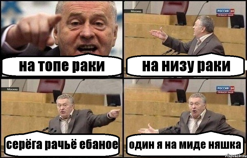 на топе раки на низу раки серёга рачьё ебаное один я на миде няшка, Комикс Жириновский