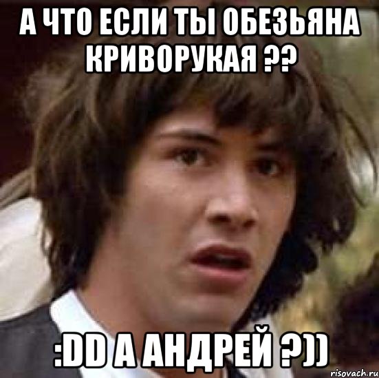 а что если ты обезьяна криворукая ?? :dd а андрей ?)), Мем А что если (Киану Ривз)