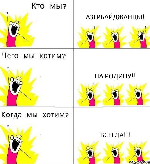 АЗЕРБАЙДЖАНЦЫ! НА РОДИНУ!! ВСЕГДА!!!, Комикс Что мы хотим