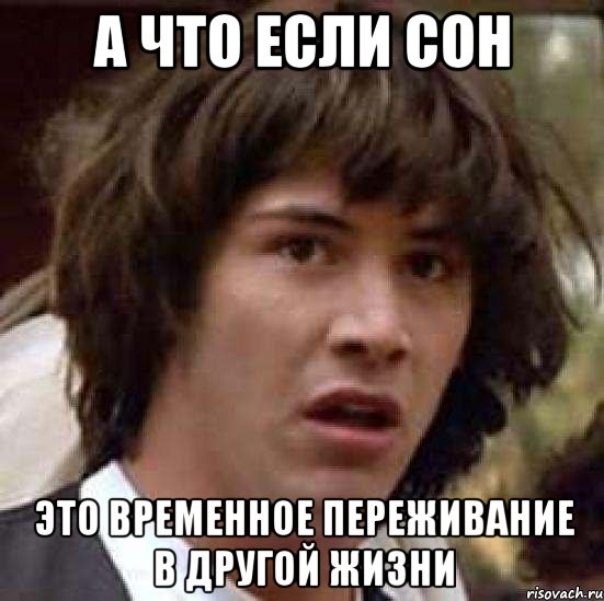 а что если сон это временное переживание в другой жизни, Мем А что если (Киану Ривз)