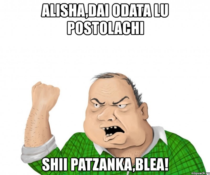 alisha,dai odata lu postolachi shii patzanka,blea!, Мем мужик