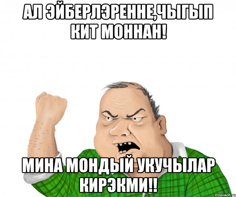 ал эйберлэренне,чыгып кит моннан! мина мондый укучылар кирэкми!!, Мем мужик