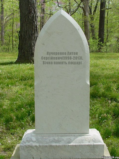 Кучеренко Антон Сергійович(1998-2013). Вічна память лошарі, Комикс  Надгробие