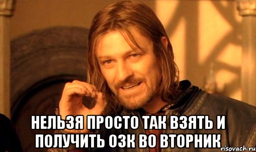  нельзя просто так взять и получить озк во вторник, Мем Нельзя просто так взять и (Боромир мем)