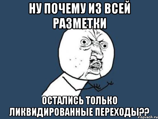 ну почему из всей разметки остались только ликвидированные переходы??, Мем Ну почему