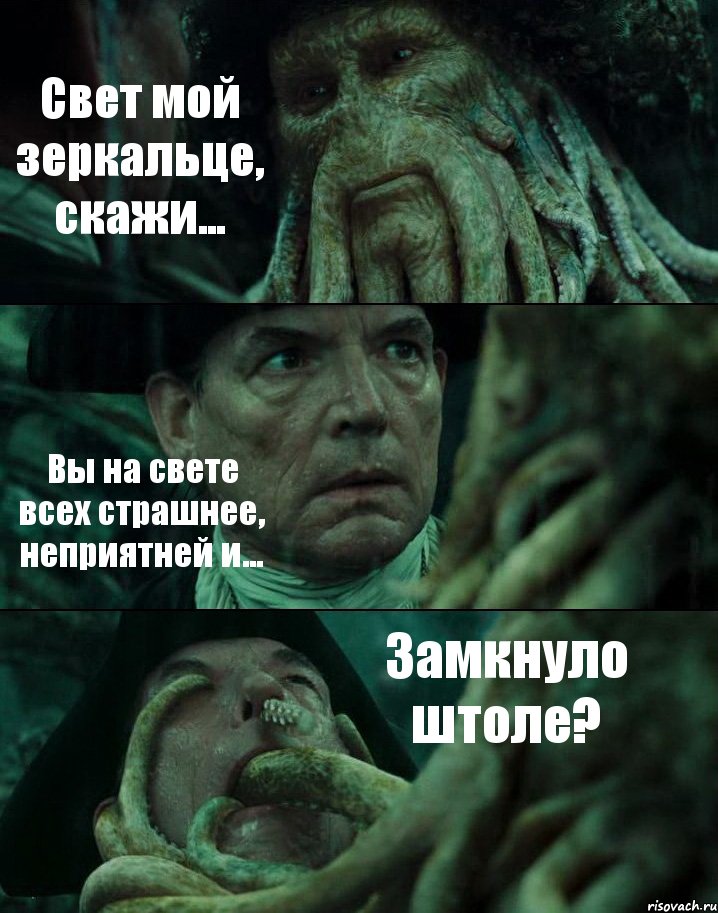 Свет мой зеркальце, скажи... Вы на свете всех страшнее, неприятней и... Замкнуло штоле?, Комикс Пираты Карибского моря