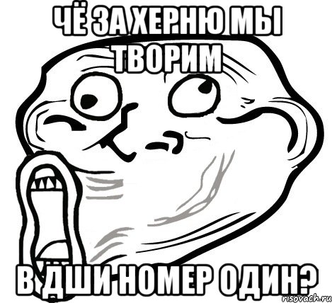 чё за херню мы творим в дши номер один?, Мем  Trollface LOL