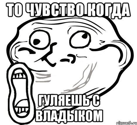 то чувство когда гуляешь с владыком, Мем  Trollface LOL