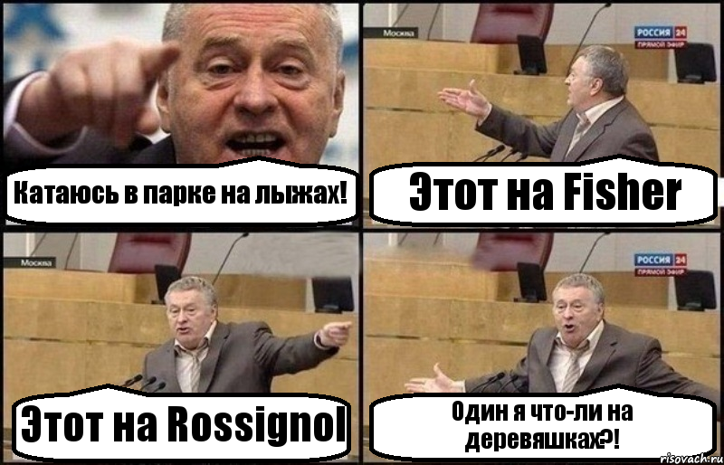 Катаюсь в парке на лыжах! Этот на Fisher Этот на Rossignol Один я что-ли на деревяшках?!, Комикс Жириновский