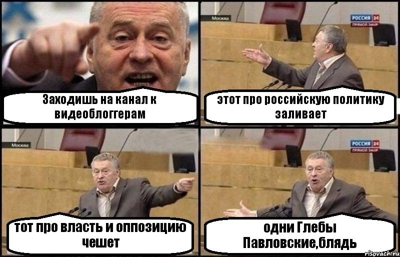 Заходишь на канал к видеоблоггерам этот про российскую политику заливает тот про власть и оппозицию чешет одни Глебы Павловские,блядь, Комикс Жириновский