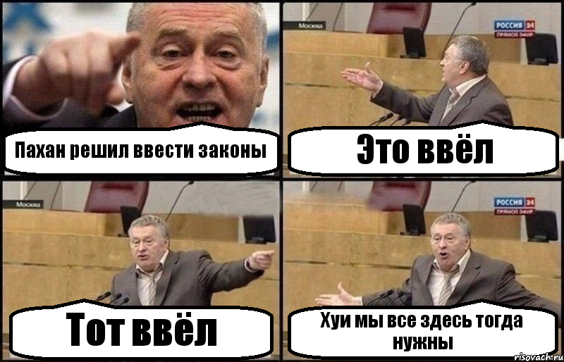 Пахан решил ввести законы Это ввёл Тот ввёл Хуи мы все здесь тогда нужны, Комикс Жириновский