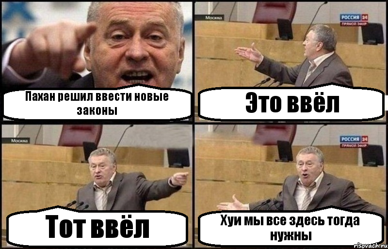 Пахан решил ввести новые законы Это ввёл Тот ввёл Хуи мы все здесь тогда нужны, Комикс Жириновский