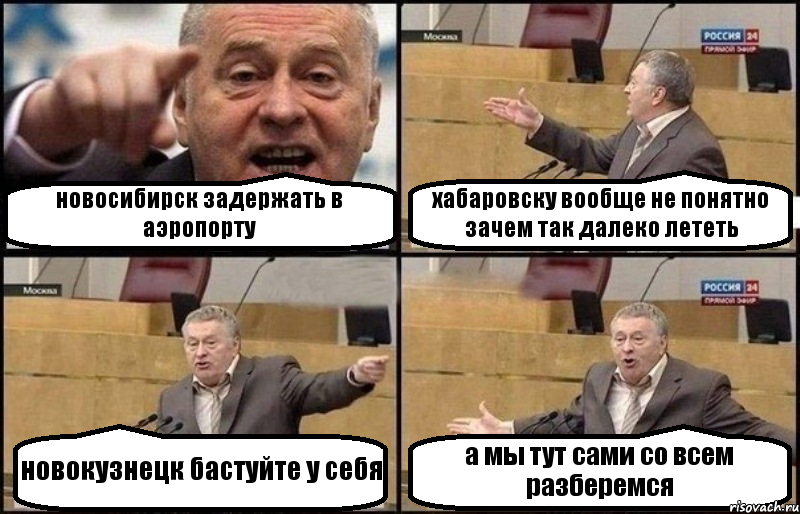 новосибирск задержать в аэропорту хабаровску вообще не понятно зачем так далеко лететь новокузнецк бастуйте у себя а мы тут сами со всем разберемся, Комикс Жириновский