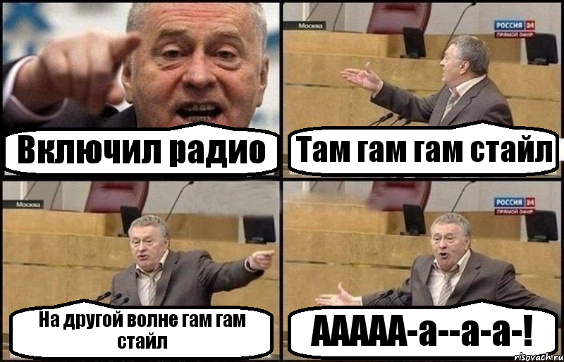 Включил радио Там гам гам стайл На другой волне гам гам стайл ААААА-а--а-а-!, Комикс Жириновский