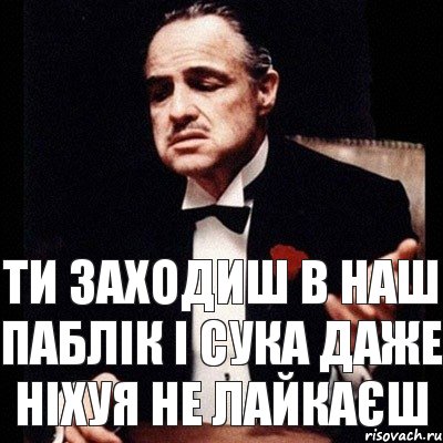 Ти заходиш в наш паблік і сука даже ніхуя не лайкаєш