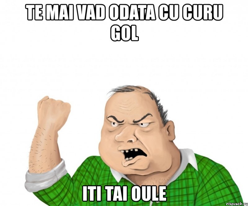 te mai vad odata cu curu gol iti tai oule, Мем мужик