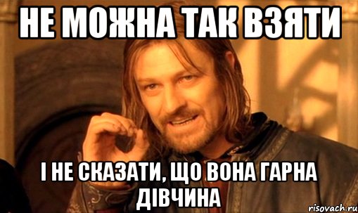 не можна так взяти і не сказати, що вона гарна дівчина, Мем Нельзя просто так взять и (Боромир мем)