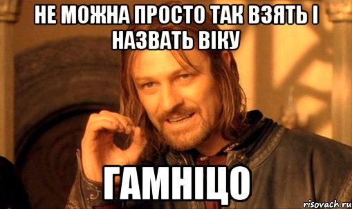 не можна просто так взять i назвать вiку гамнiцо, Мем Нельзя просто так взять и (Боромир мем)