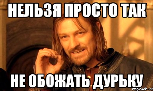 нельзя просто так не обожать дурьку, Мем Нельзя просто так взять и (Боромир мем)