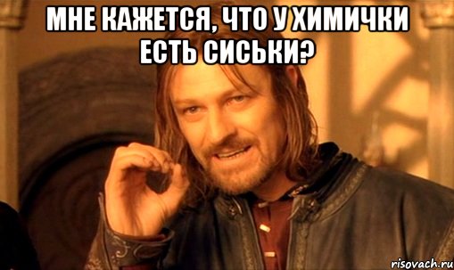 мне кажется, что у химички есть сиськи? , Мем Нельзя просто так взять и (Боромир мем)