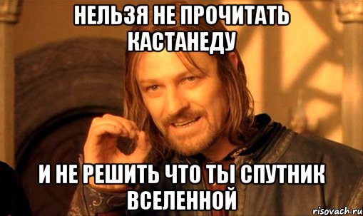 нельзя не прочитать кастанеду и не решить что ты спутник вселенной, Мем Нельзя просто так взять и (Боромир мем)