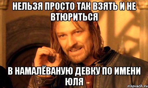 нельзя просто так взять и не втюриться в намалёваную девку по имени юля, Мем Нельзя просто так взять и (Боромир мем)