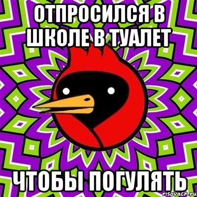 отпросился в школе в туалет чтобы погулять, Мем Омская птица