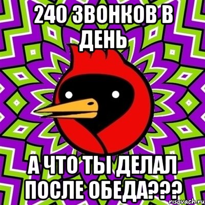 240 звонков в день а что ты делал после обеда???, Мем Омская птица