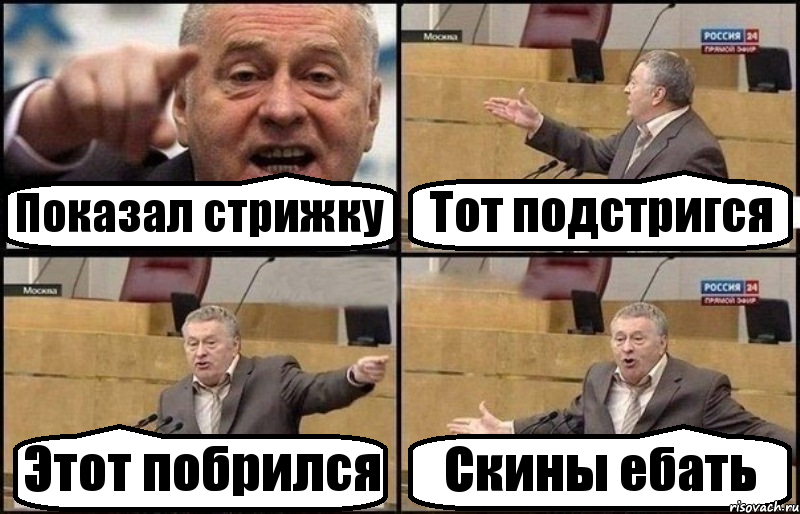 Показал стрижку Тот подстригся Этот побрился Скины ебать, Комикс Жириновский