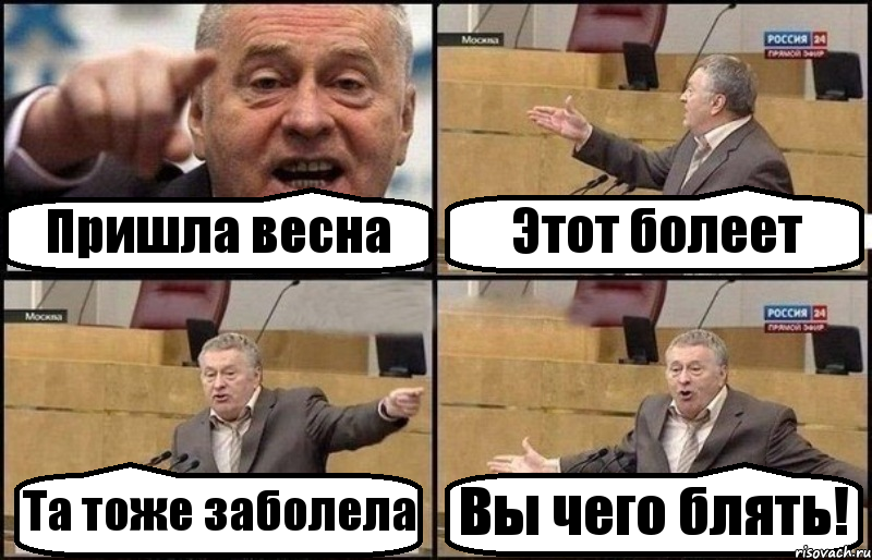 Пришла весна Этот болеет Та тоже заболела Вы чего блять!, Комикс Жириновский