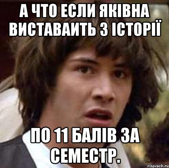 а что если яківна виставаить з історії по 11 балів за семестр., Мем А что если (Киану Ривз)