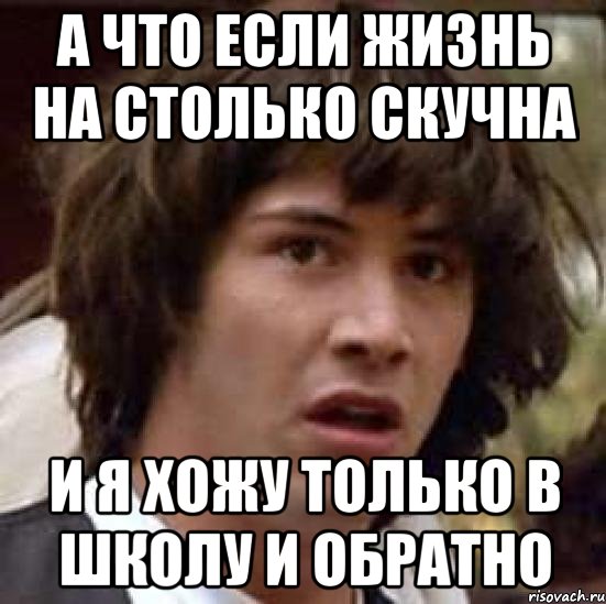 а что если жизнь на столько скучна и я хожу только в школу и обратно, Мем А что если (Киану Ривз)