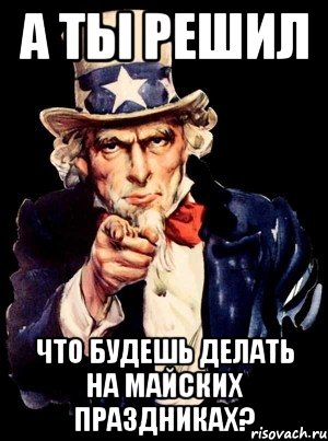 а ты решил что будешь делать на майских праздниках?, Мем а ты