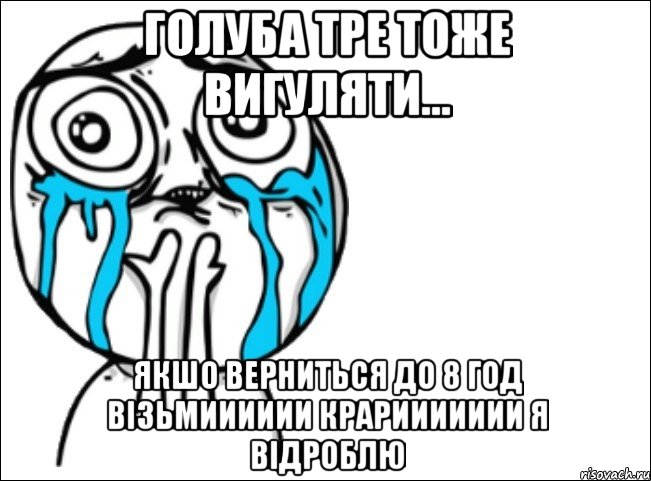 голуба тре тоже вигуляти... якшо верниться до 8 год візьмииииии крариииииии я відроблю, Мем Это самый