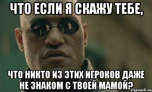 что если я скажу тебе, что никто из этих игроков даже не знаком с твоей мамой?