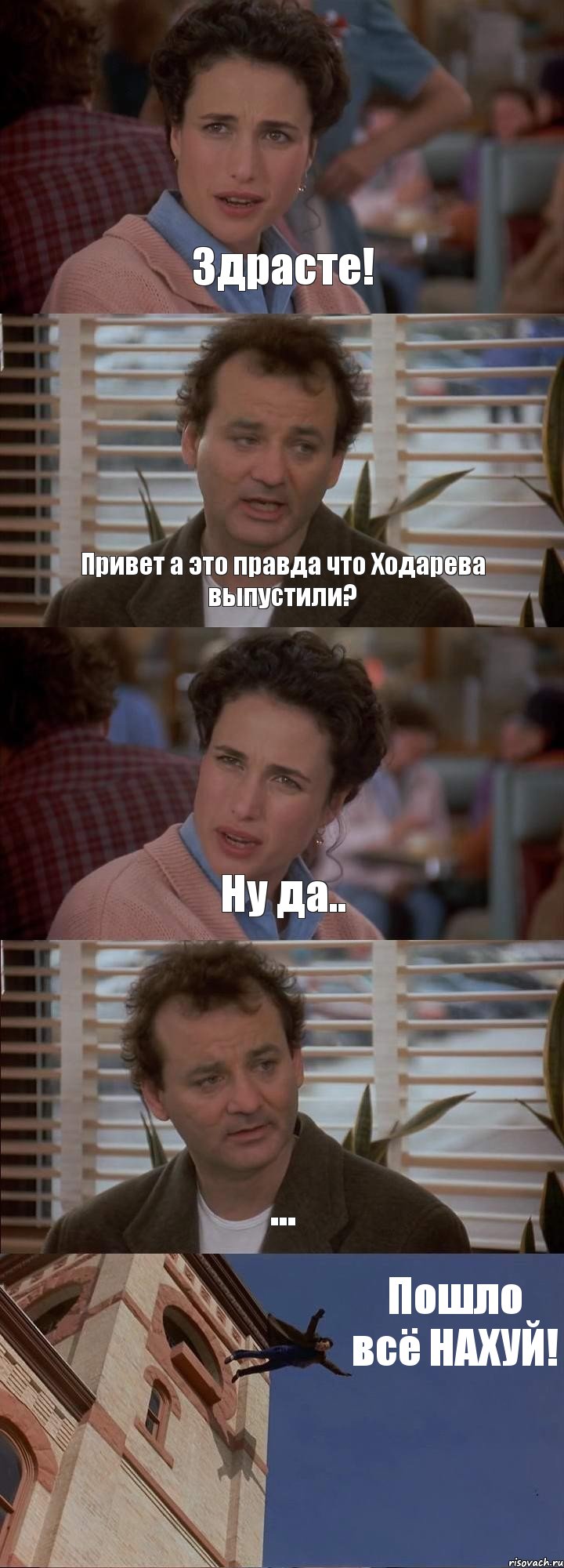 Здрасте! Привет а это правда что Ходарева выпустили? Ну да.. ... Пошло всё НАХУЙ!, Комикс День сурка