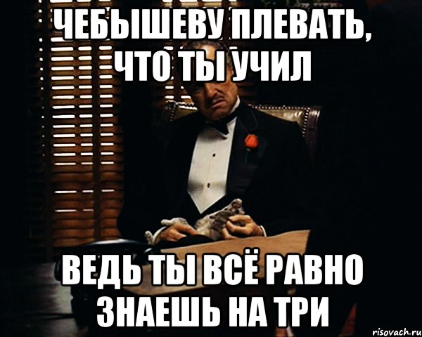 чебышеву плевать, что ты учил ведь ты всё равно знаешь на три, Мем Дон Вито Корлеоне