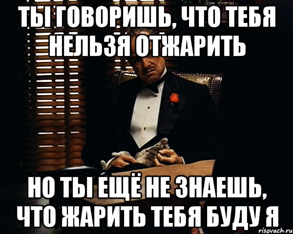 Условно говоря. Я тебя отжарю. Я тебя так отжарю Мем. Буду тебя жарить.