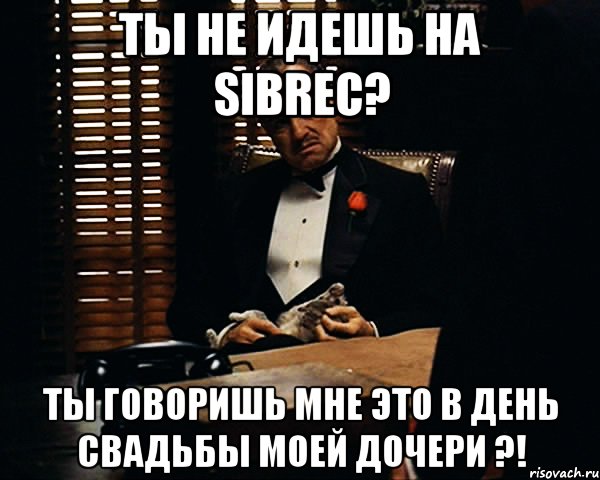 ты не идешь на sibrec? ты говоришь мне это в день свадьбы моей дочери ?!, Мем Дон Вито Корлеоне