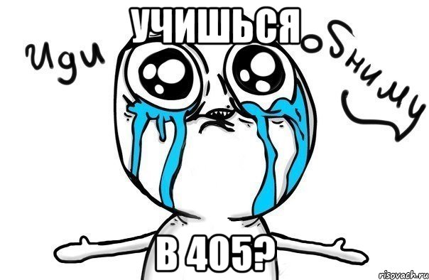 учишься в 405?, Мем Иди обниму