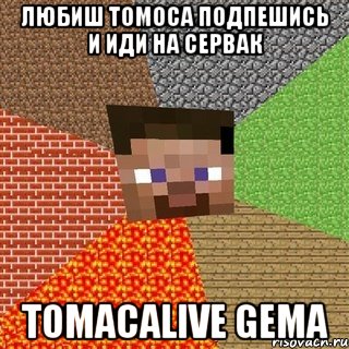 любиш томоса подпешись и иди на сервак томасаlive gema