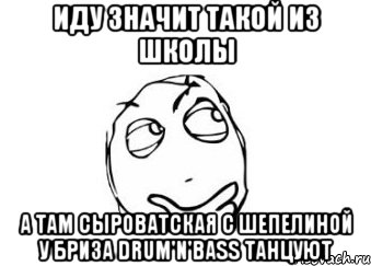 иду значит такой из школы а там сыроватская с шепелиной у бриза drum'n'bass танцуют, Мем Мне кажется или