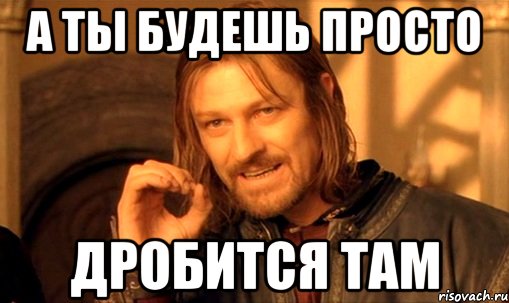 а ты будешь просто дробится там, Мем Нельзя просто так взять и (Боромир мем)