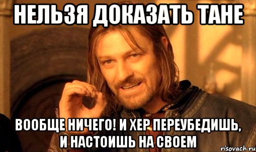 нельзя доказать тане вообще ничего! и хер переубедишь, и настоишь на своем, Мем Нельзя просто так взять и (Боромир мем)