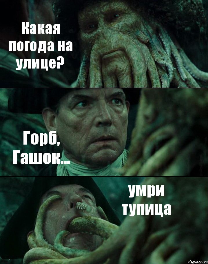 Какая погода на улице? Горб, Гашок... умри тупица, Комикс Пираты Карибского моря