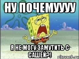 ну почемуууу я не могу замутить с сашей?!, Мем Спанч Боб плачет