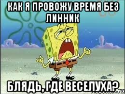 как я провожу время без линник блядь, где веселуха?, Мем Спанч Боб плачет